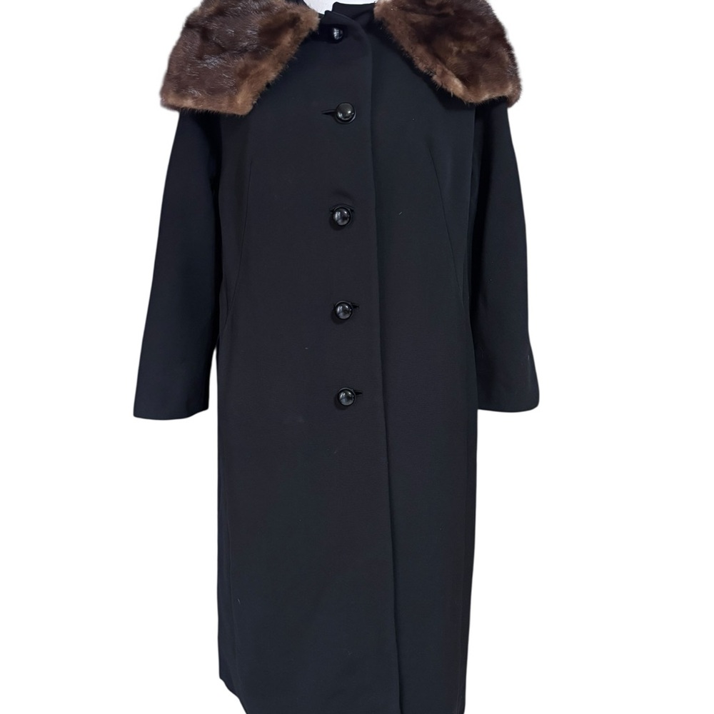 ✨ Vintage 1960s Frank Gallant New York Wool Coat with Mink Collar ✨